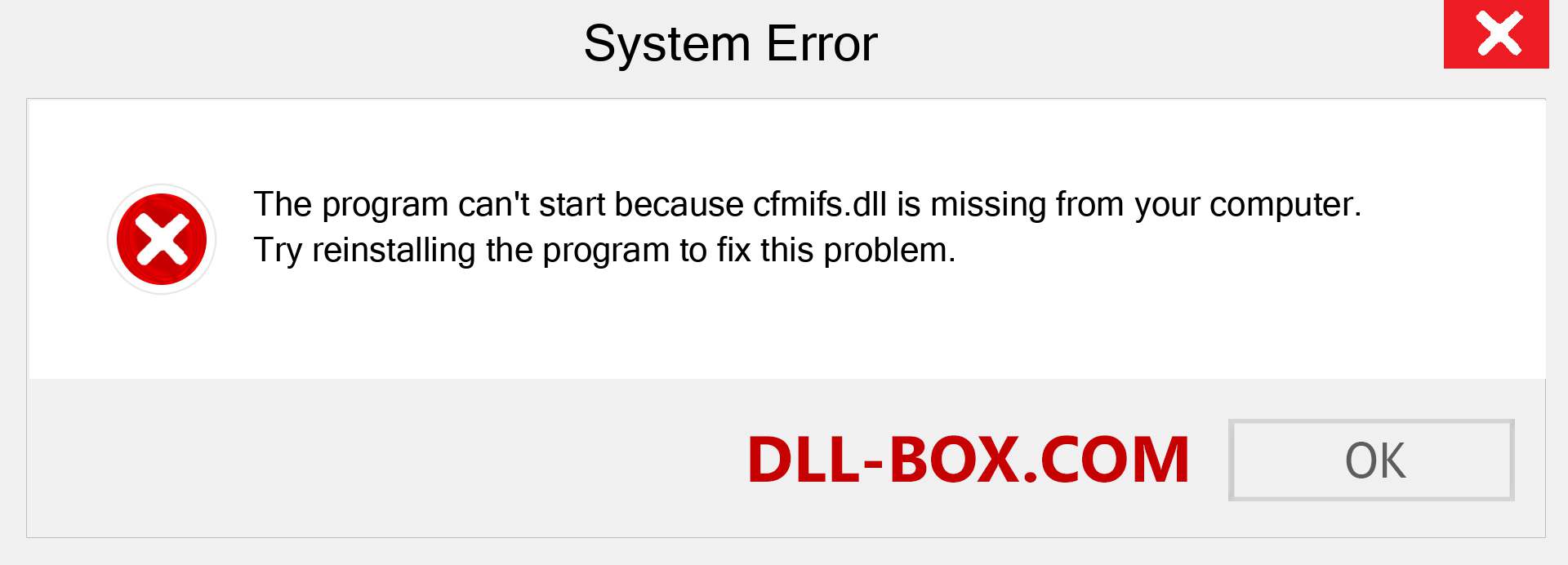  cfmifs.dll file is missing?. Download for Windows 7, 8, 10 - Fix  cfmifs dll Missing Error on Windows, photos, images